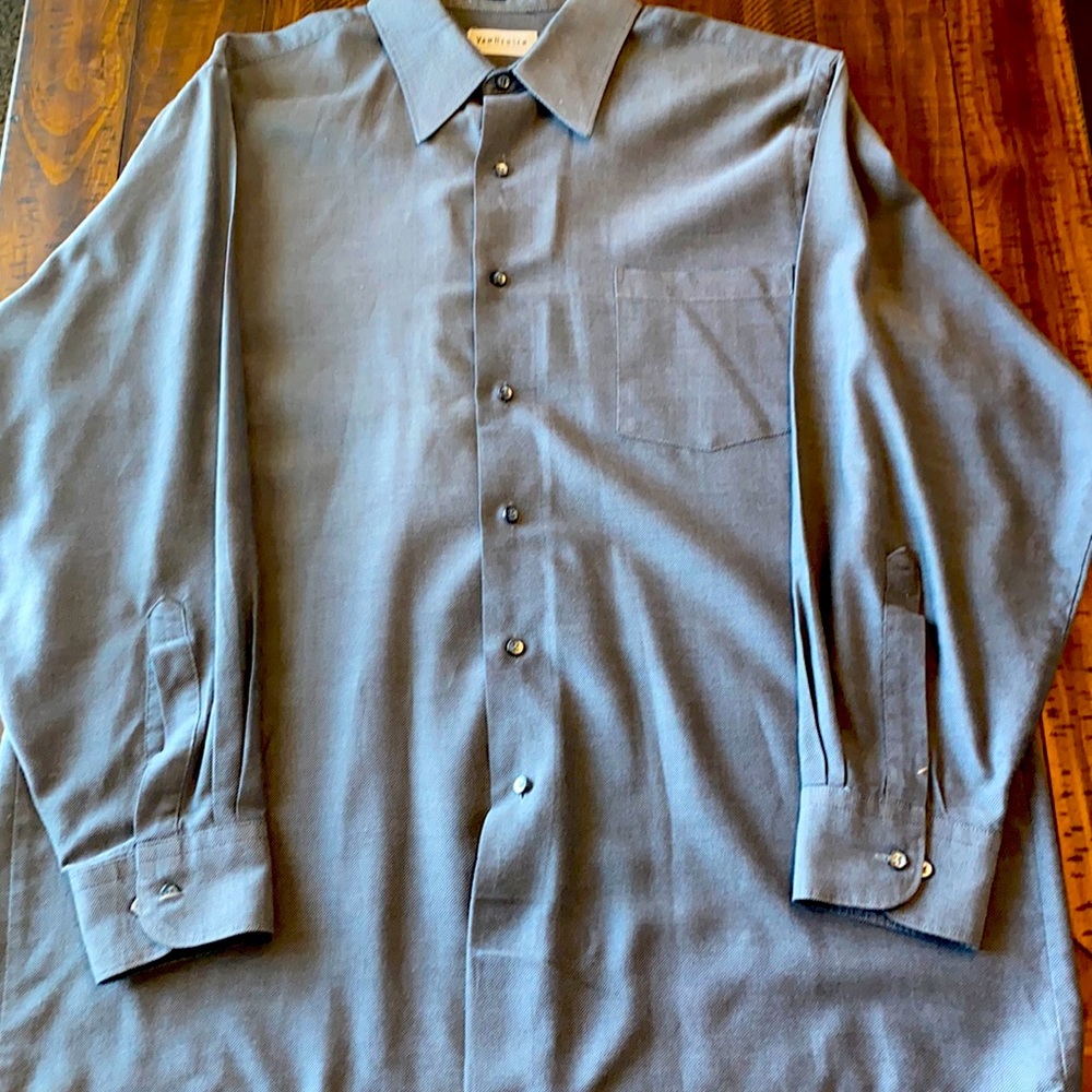 Men’s Dress Shirt, Van Heusen, 16.5 32/33, Charcoal